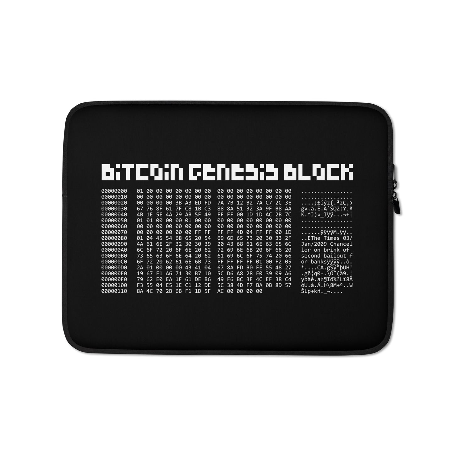 Bitcoin Genesis Block Laptop Sleeve
